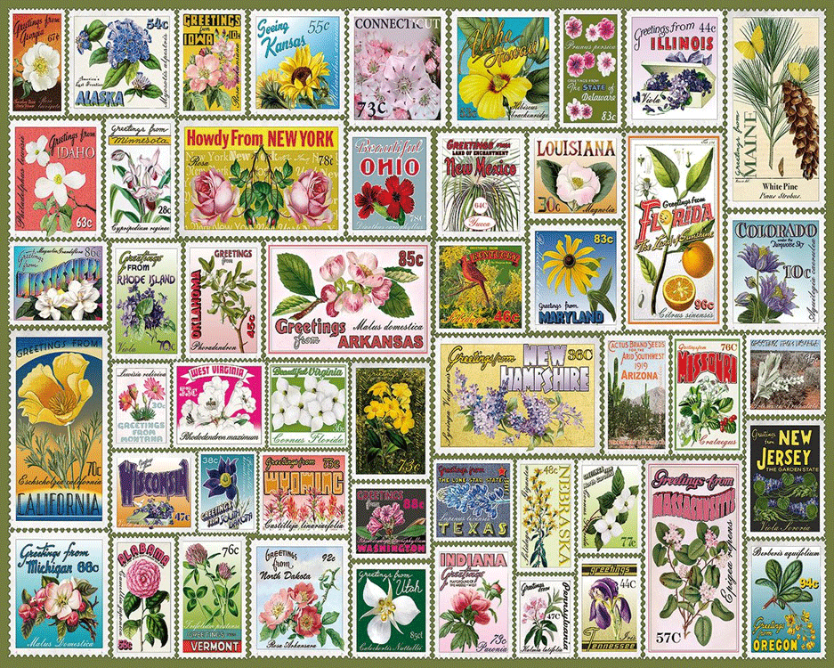 State Flower Stamps